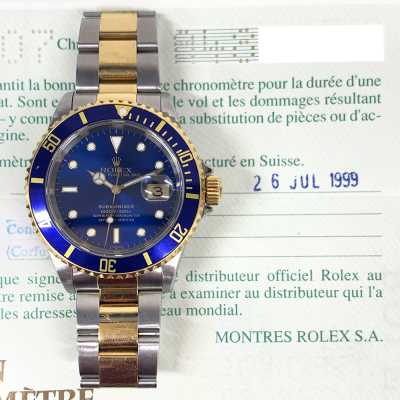 Submariner Date 40mm Blue Dial Blue Aluminium Bezel Stainless Steel and Yellow Gold
