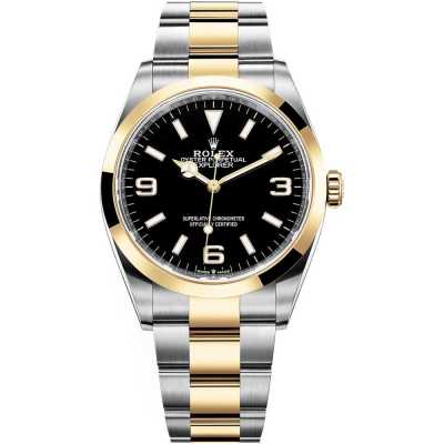 Explorer 36mm Black Dial Oyster Bracelet Stainless Steel and Yellow Gold 