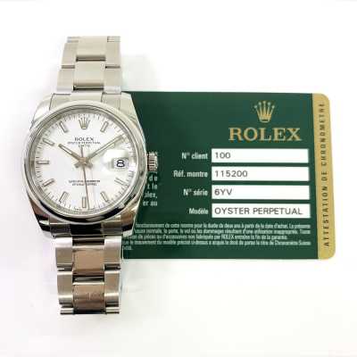 Oyster Perpetual Date 34mm White Dial Stainless Steel 