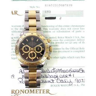 Cosmograph Daytona 40mm Black Dial Oyster Bracelet Stainless Steel and Yellow Gold