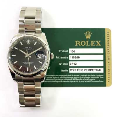 Oyster Perpetual Date 34mm Black Dial Stainless Steel 