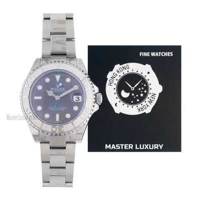 Yacht-Master 37mm Slate Dial Ceramic Bezel Stainless Steel and Platinum
