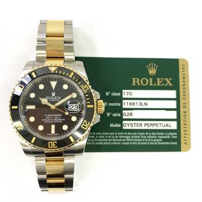 Submariner Date 40mm Black Dial Black Ceramic Bezel Stainless Steel and Yellow Gold