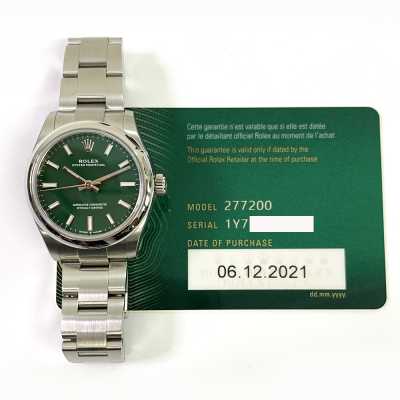 Oyster Perpetual 31mm Green Dial Domed Bezel Oyster Bracelet Stainless Steel