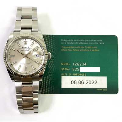 Datejust 36mm Silver Dial Fluted White Gold Bezel Oyster Bracelet Stainless Steel