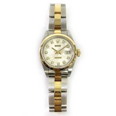 Datejust 26mm Silver Jubilee Diamond Fluted Bezel Oyster Bracelet Stainless Steel and Yellow Gold