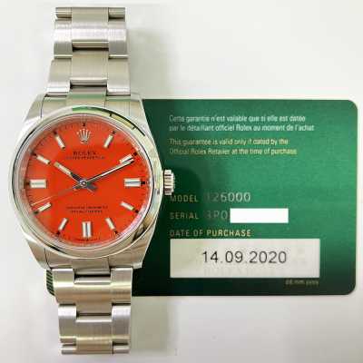 Oyster Perpetual 36mm Coral Red Dial Domed Bezel Oyster Bracelet Stainless Steel