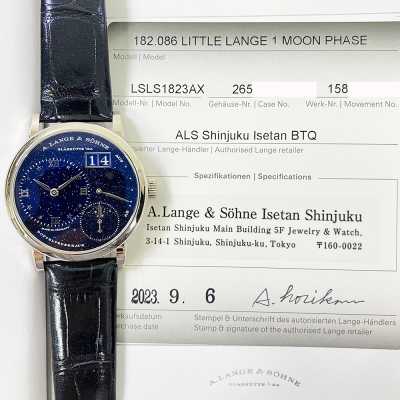 Little Lange 1 Moon Phase 36.8mm Blue Dial White Gold