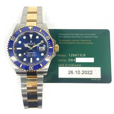 Submariner Date 41mm Blue Dial Blue Ceramic Bezel Stainless Steel and Yellow Gold
