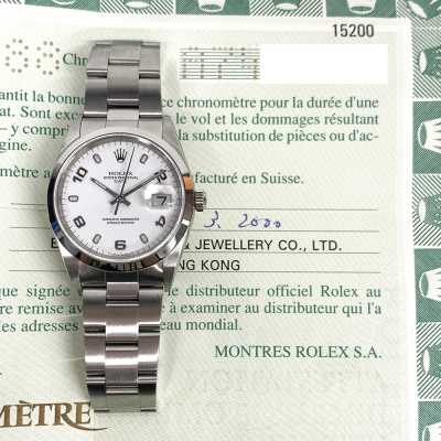 Oyster Perpetual Date 34mm White Arabic Dial Stainless Steel