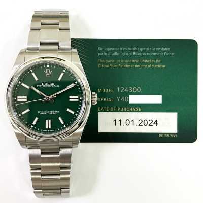 Oyster Perpetual 41mm Green Dial Domed Bezel Oyster Bracelet Stainless Steel