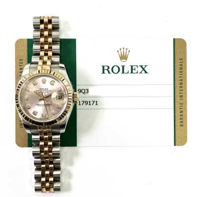 Datejust 26mm Pink Diamond Dial Fluted Bezel Jubilee Bracelet Stainless Steel and Rose Gold