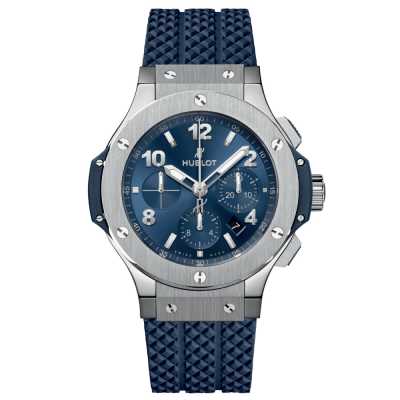 Big Bang 44mm Chronograph Automatic Blue Dial Blue Rubber Strap Stainless Steel