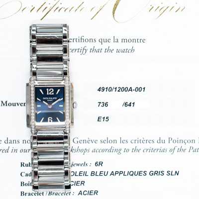 Patek 4910/1200A-001 Diamond Bezel Steel Blue