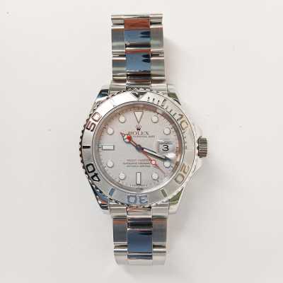 Rolex Yacht-Master 16622 40mm steel platinum bezel platinum dial nautical preowned