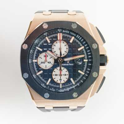 AP 26401RO Royal Oak Offshore 44mm rose gold black automatic chronograph preowned