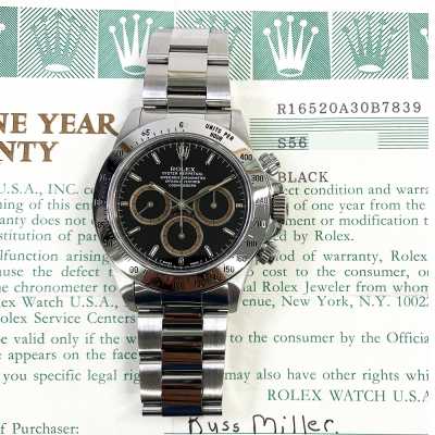 Rolex Daytona 16520 Steel Natural Aging Timepiece New