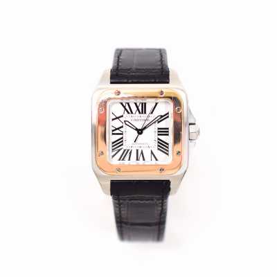 Cartier Santos 100 W20107X7 Steel Rose Gold Mixed-Metal Excellent Condition