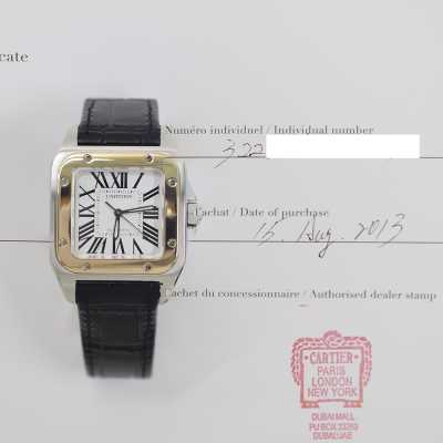 Cartier Santos 100 W20107X7 Steel Rose Gold Mixed-Metal Excellent Condition