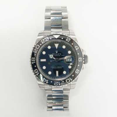 Rolex 40mm GMT-Master II steel black ceramic bezel Calibre 3186 GMT green hand preowned