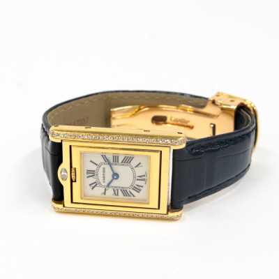 Cartier Tank Basculante WA202251 Yellow Gold Diamond Tank Heritage Excellent Condition