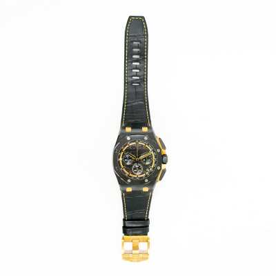 Audemars Piguet 26420CE Royal Oak Offshore 43mm black ceramic gold chronograph with purple dial pre-owned