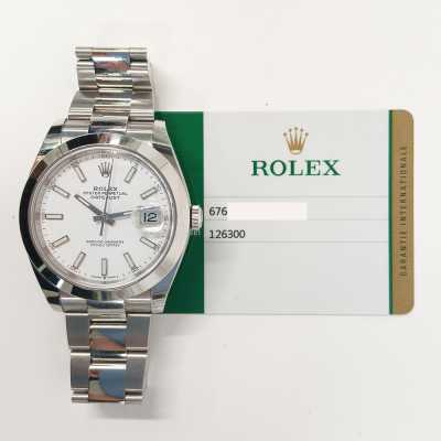Rolex Datejust 41 126300 steel white dial Calibre 3235 Oyster preowned