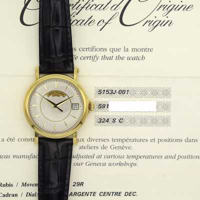 Patek Philippe Calatrava 5153J-001 Yellow Gold Dress Watch Preowned Condition
