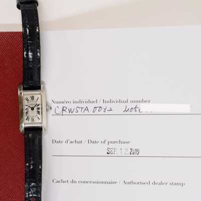 Cartier Tank Americaine WSTA0032 mini steel silver Roman quartz ladies preowned