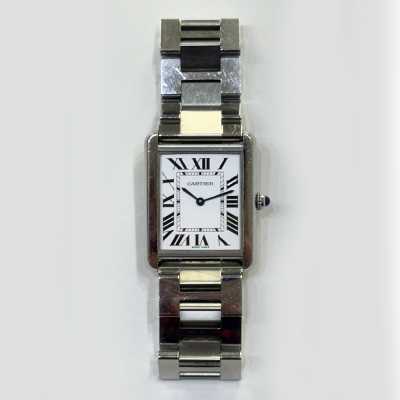 Cartier Tank Solo W5200014 34.8mm steel silver Roman Calibre 690 quartz bracelet preowned