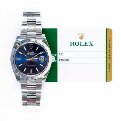 Luxury Rolex Datejust Steel 41mm Blue Dial Preowned