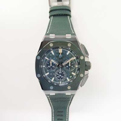Royal Oak Offshore Chronograph 44mm Green Ceramic Bezel Green Rubber Strap