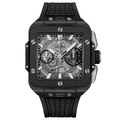 Hublot Square Bang 821.CI.0170.RX 42mm black ceramic Unico chronograph skeleton new