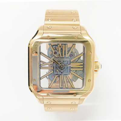 Santos de Cartier Skeleton Dial 39.7mm Yellow Gold