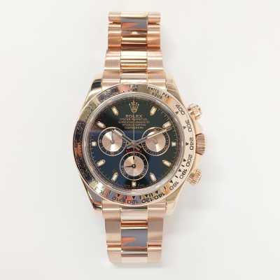 Rolex Daytona 116505 solid Everose gold 40mm black dial chronograph automatic preowned