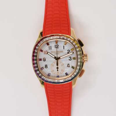 Aquanaut Minute Repeater Haute Joaillerie Selfwinding 38.8mm Rose Gold Rainbow Gem-set Bezel