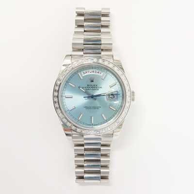 Day-Date President 40mm Platinum Baguette Diamond Bezel