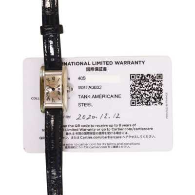 Cartier Tank Americaine WSTA0032 mini steel silver Roman quartz preowned