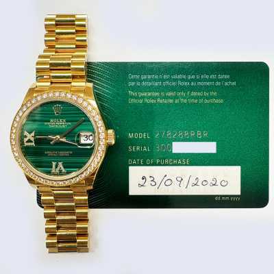 Rolex Datejust 278288RBR Yellow Gold Unique Patterns Very Good Condition