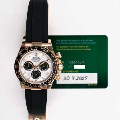 Rolex Daytona reference 126515LN rose gold chronograph with extraterrestrial meteorite dial pre-owned