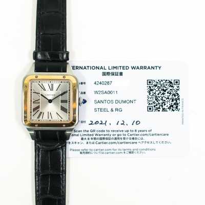 Cartier Santos-Dumont W2SA0011 Steel Rose Gold Two-tone Luxury Excellent Condition