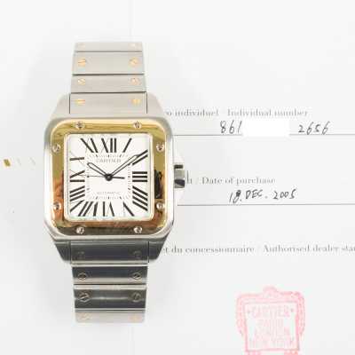 Cartier Santos 100 W200728G Steel Gold Roman Character Excellent Condition