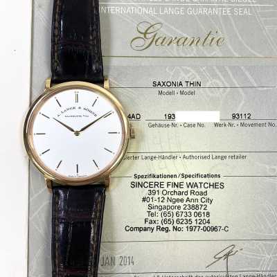 A. Lange & Söhne Saxonia 211.032 Rose Gold Elegant Proportions Watch New