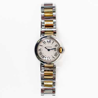 Cartier Ballon Bleu W2BB0010 two-tone 28mm white Roman numerals quartz ladies preowned