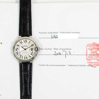 Cartier Ballon Bleu Steel Roman Automatic Contemporary Design Excellent Condition