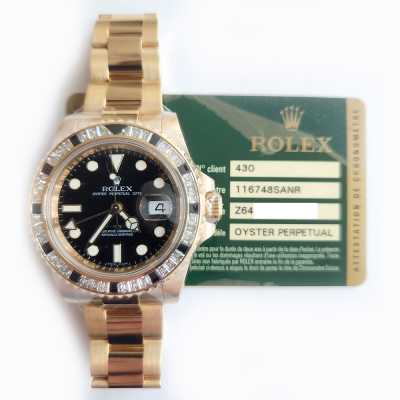 GMT-Master II Diamond and Black Sapphire Bezel Yellow Gold