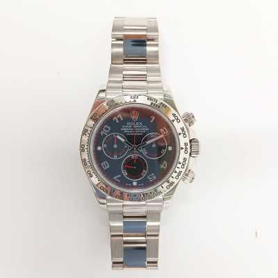 Rolex Daytona 116509 solid white gold 40mm black Arabic numerals white subdials chronograph preowned