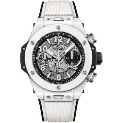 Hublot Big Bang Unico 421.HX.1170.RX 44mm white ceramic chronograph with skeleton dial new condition