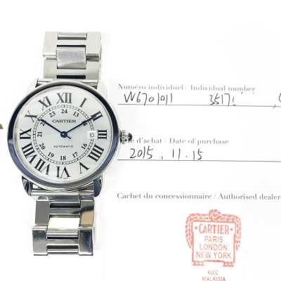 Cartier Ronde Solo Large 42mm steel watch W6701011 