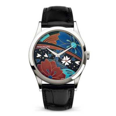Patek Philippe Calatrava 5077P-097 Platinum Enamel Kimono Watch New